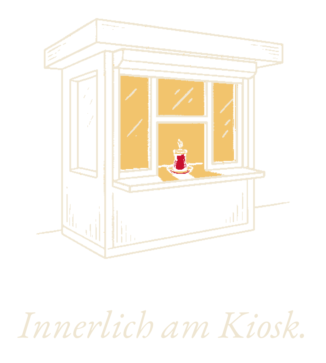 Innerlich am Kiosk. – Originalmotiv, Vorderseite